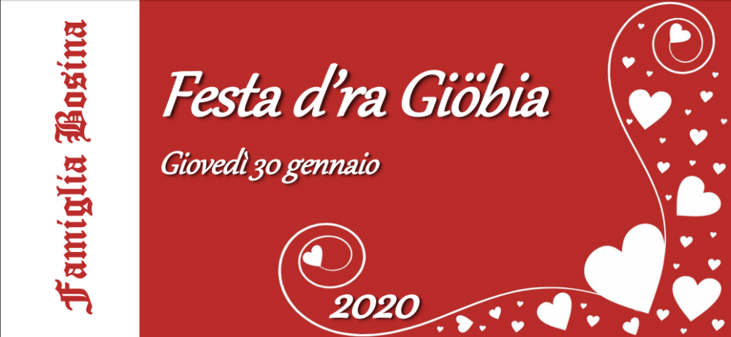 Festa della Giobia 30 gennaio 2020